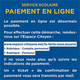 SERVICE SCOLAIRE : PAIEMENT EN LIGNE